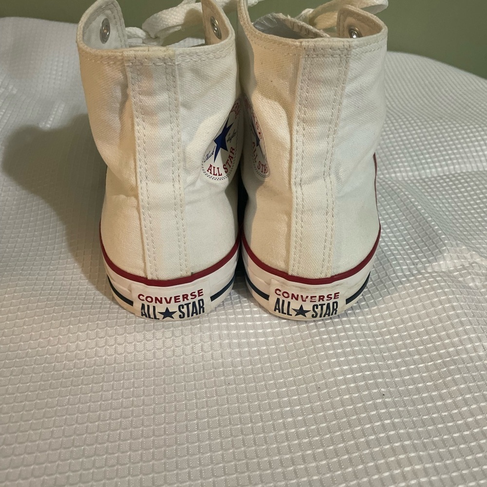 Converse All Star White Canvas High-Tops - Picture 4 of 8